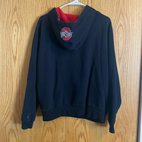 Scarlet & Gray Ohio Buckeyes Hoodie Black Red Large Flaw - Picture 6 of 9